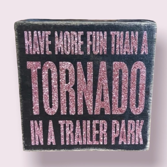 Have More Fun than a Tornado in a Trailer Park - Pink Glitter - Picture 1 of 11